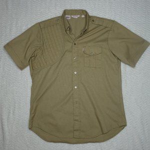 Past Corp Shooting Shirt Mens L Tan Padded Right Shoulder